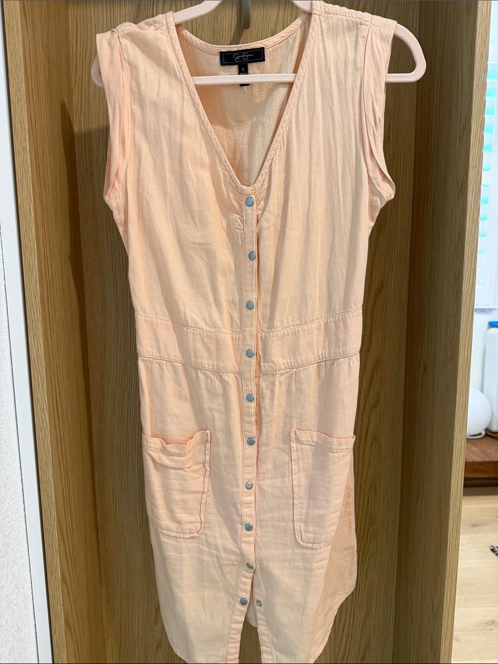 Linen peach colored dress